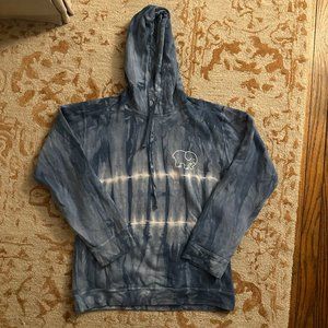 Ivory Ella Blue & White Tie Dye Oversized Hoodie Sz S